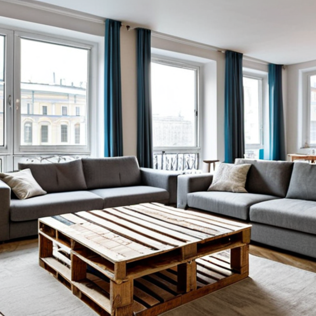 가구디자인 워크숍 참여 후기 - Eco-Chic Apartment**

"A brightly lit, modern apartment interior showcasing a repurposed wooden pall...