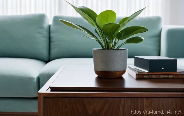 가구디자인 제품 보증 및 품질 관리 - **Prompt:** Inside a cozy, modern apartment living room, a professional furniture delivery and assem...