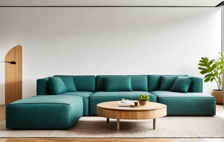 가구디자인 신규 기술 적용 사례 - A modern and functional home office setup, centered around an interactive smart table. A professiona...